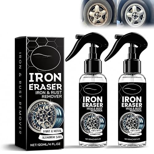 increnobl Iron Eraser Rust Remover Spray, Iron Powder Remover for Car Wheels & Paint, Fast Acting Iron Remover and Brake Dust Cleaner, Professional
