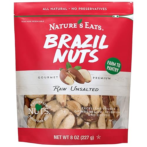 Nature’s Eats Raw Brazil Nuts - Whole Unsalted Superfood Snack from Brazil - Heart Healthy, Keto, Vegan - High in Selenium and Protein - Perfect