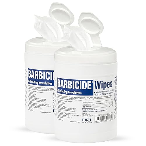 BARBICIDE Professional Disinfecting Wipes - 2 Pack (160 Count Each) - 2-Minute Hospital-Grade Kill Time, EPA-Registered Surface Wipes - Bactericidal