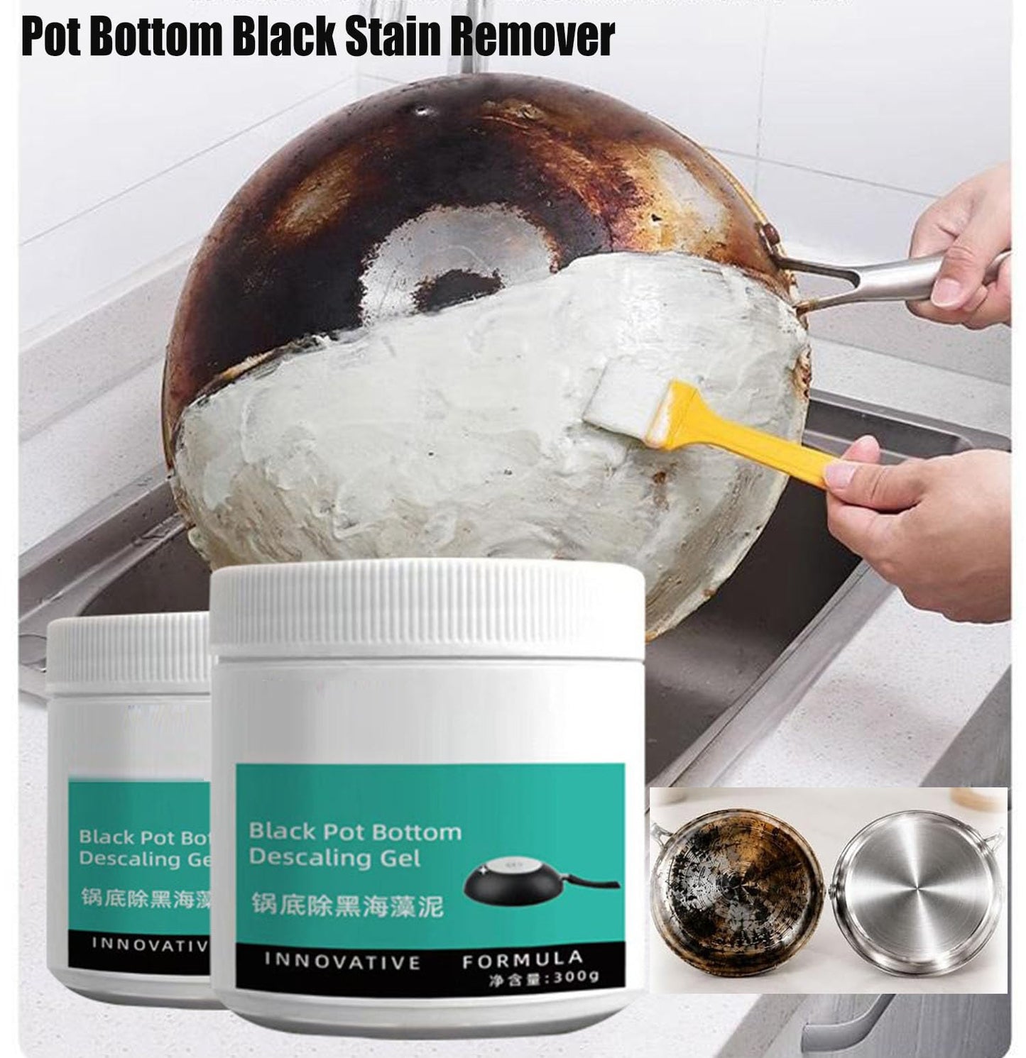 EASLIF Powerful Burnt Residue Remover for Cookware, 2026 New Pot Bottom Black Stain Remover, Seaweed Mud Black Cleaning Film for Pots & Pans