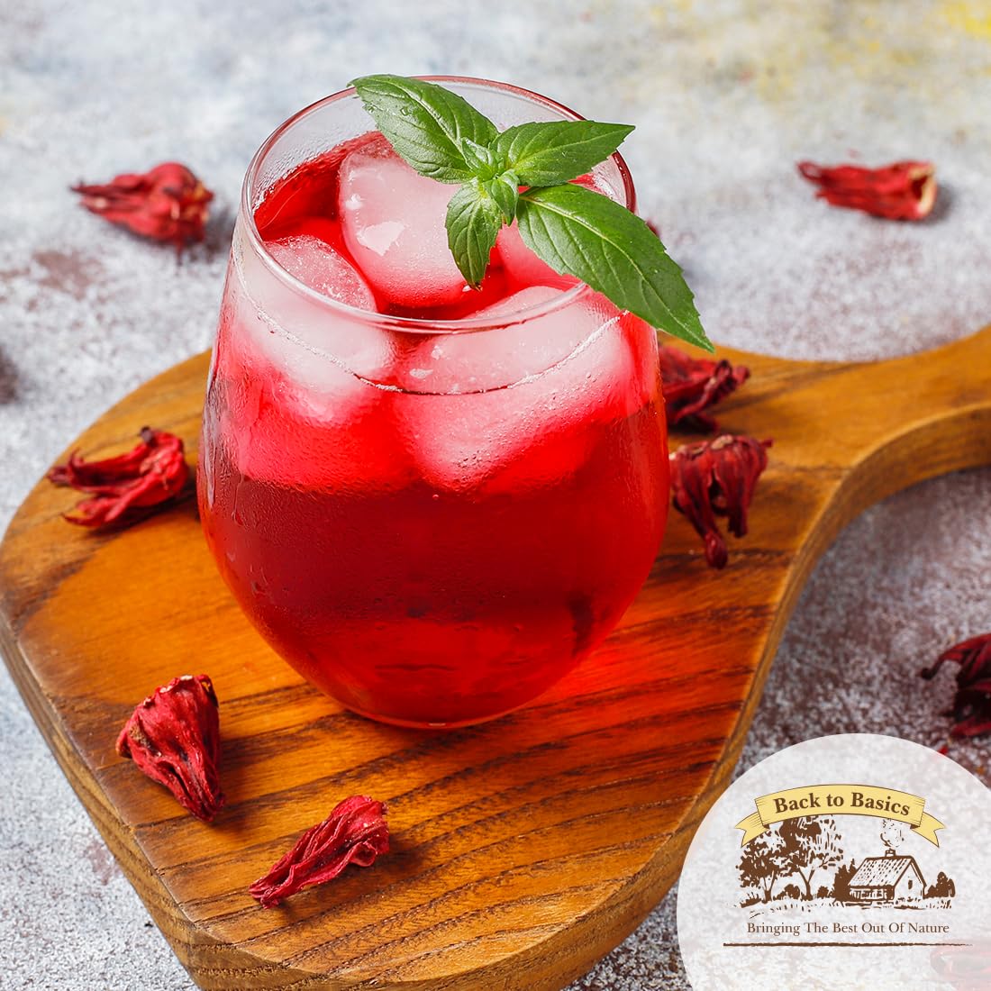 Hibiscus Tea Flowers - 1 Pound Resealable Bag - All Natural, Agua De Jamaica Leaves- Sun Dried Hibiscus- For Hot Or Cold Brew Tea