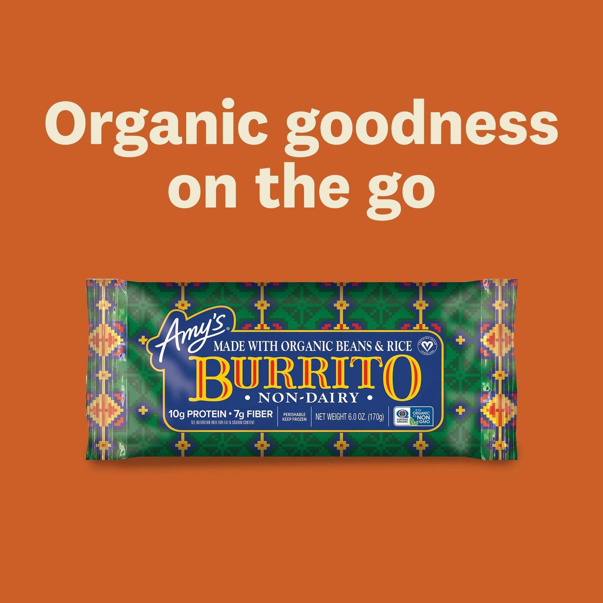 Amy's Frozen Meals, Cheddar Cheese Burrito with Beans and Rice, Gluten Free, 5.5 oz