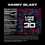 3D Energy CANDY BLAST | Sugar Free Energy Drink | Pre Workout Energy | 200mg Caffeine with Taurine and L-Carnitine | 16 Fluid Ounce | 12 Pack | Black