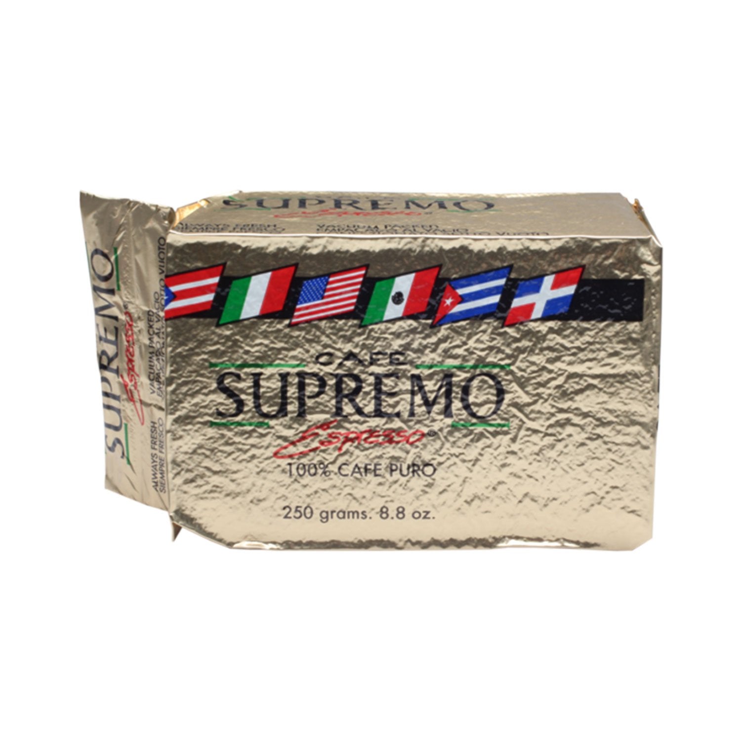 Café Supremo Espresso 100% Cafe Puro Brick 8.8 oz (Pack of 4)