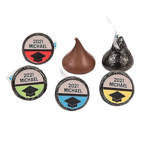 Personalized Bold Graduation Chocolate Drops Stickers - Edibles - 60 Pieces