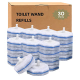 Ahasyyinan Disposable Toilet Wand Refills 30 Count High Density Pads for Deep Stain Cleaning, Anti-Fall Design, Hygienic & Instant Foaming