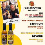 Torchbearer Shinedown Sauces Pineapple Jerk Sauce aka Devour, 5oz Heat Level 3, Medium Spicy - All Natural Hot Sauce, Vegan, Extract-Free, Made in USA