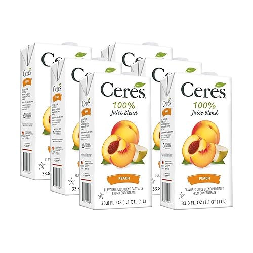 Ceres 100% All Natural Pure Fruit Juice Blend - Delicious Peach Edition - Rich in Vitamin C, No Added Sugar or Preservatives, Cholesterol Free, Gluten