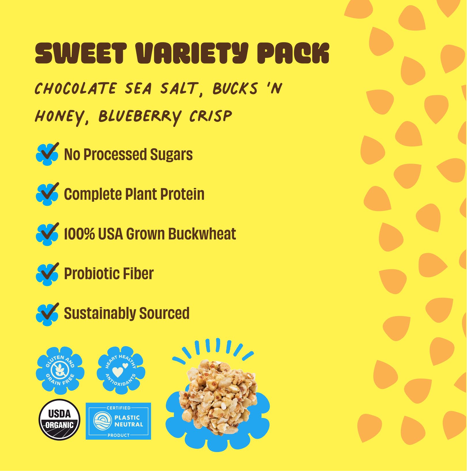 Clusterbucks Superfood Clusters - Grain-Free, Keto-Friendly Granola with Regeneratively Grown Sprouted Buckwheat- Gluten-Free, Low-Carb, Organic