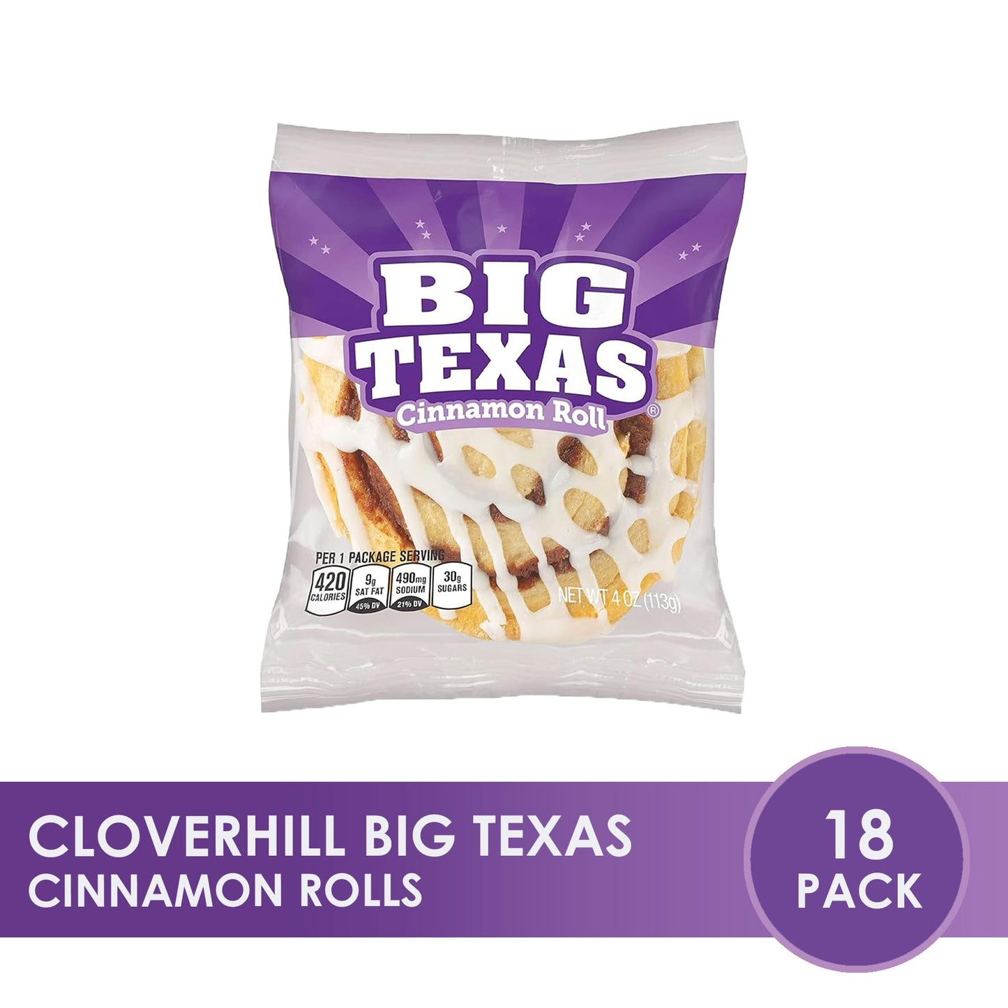 Cloverhill Cinnamon Rolls 24 Count - Giant 4 oz Individually Wrapped Pastries - Bakery Fresh Cinnamon Buns for Breakfast Snacks - Soft Cinnamon Bread