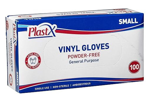100 Count Vinyl Disposable Gloves Small Cleaning Plastic General Purpose Gloves Latex Free,