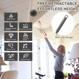 5PCS Microfiber Feather Duster,Extendable Cobweb Duster with 100 Inches Stainless Steel Reusable Bendable Washable Ceiling Fan Cleaner