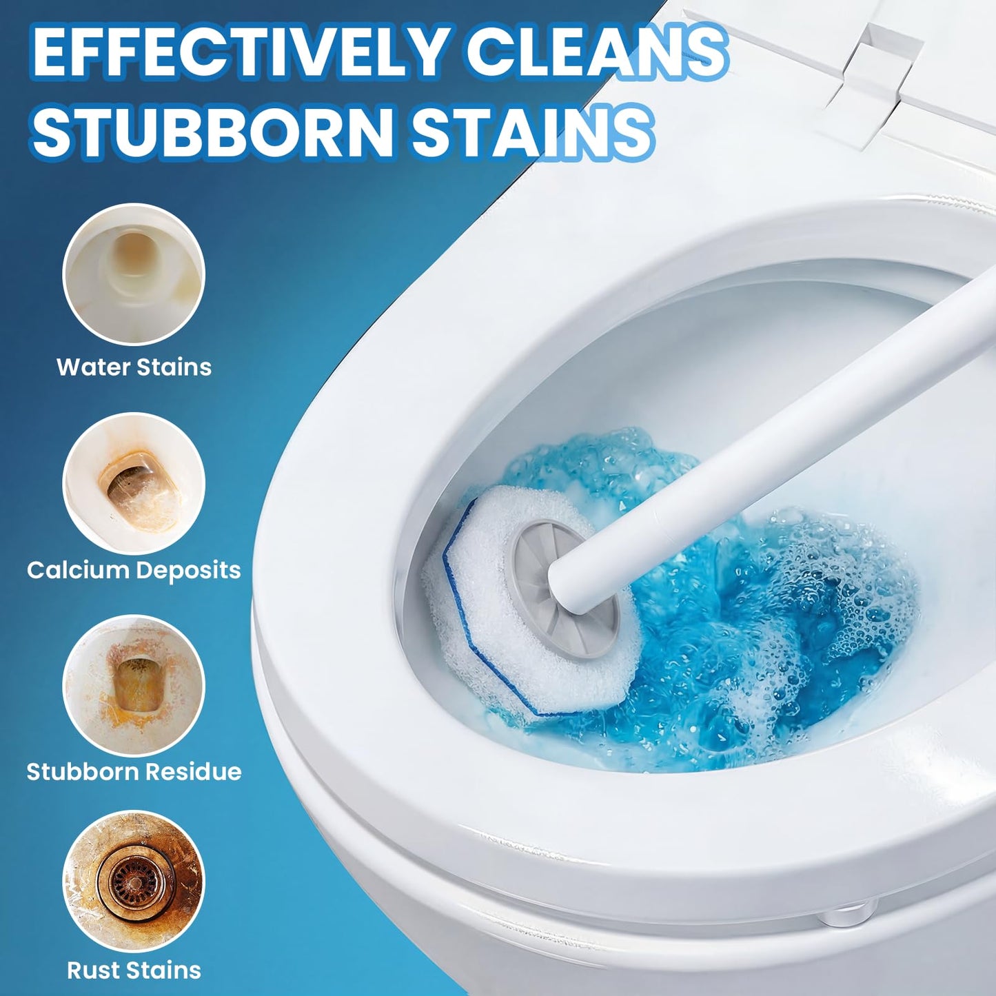 Dobyusf 100 Count Toilet Wand Refills, Disposable Replacement Toilet Brush Heads, Universal Fit Most Toilet Wand Systems, Upgrade Fiber Cleaning Pads