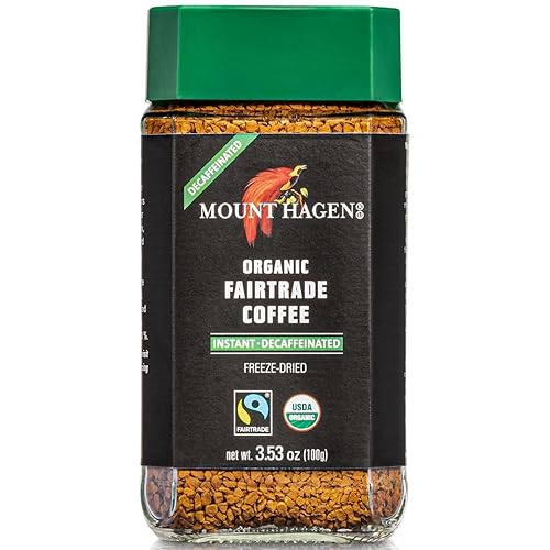 Mount Hagen 3.53oz Organic Freeze Dried Instant Decaf Coffee | Eco-friendly, Fair-Trade Decaffeinated Coffee, Made From Organic Medium Roast Arabica
