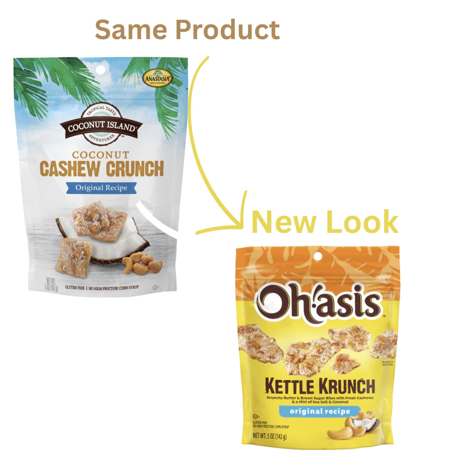 Anastasia Coconut Cashew Crunch & Dark Chocolate Coco bites 5oz, 1 Pack (Coconut Cashew, Original Recipe)