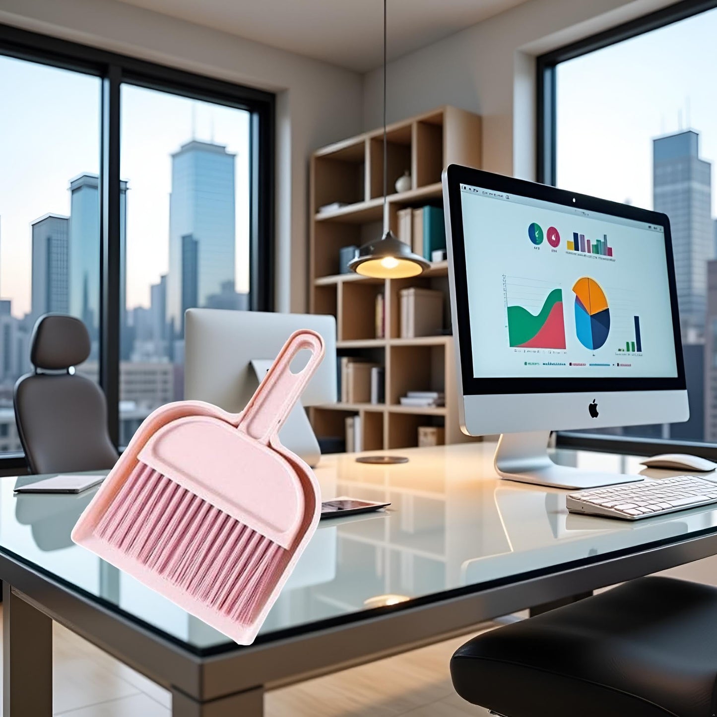 Plastic Mini Broom and Dustpan,Mini Cleaning Brush with Dustpan Set Desktop Cleaning Accessories,Pink with Set,Plastic Broom