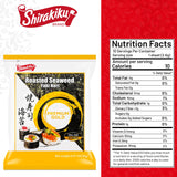 Shirakiku Premium Gold Roasted Seaweed, Yaki Nori, 10 Sheets, Pack of 10