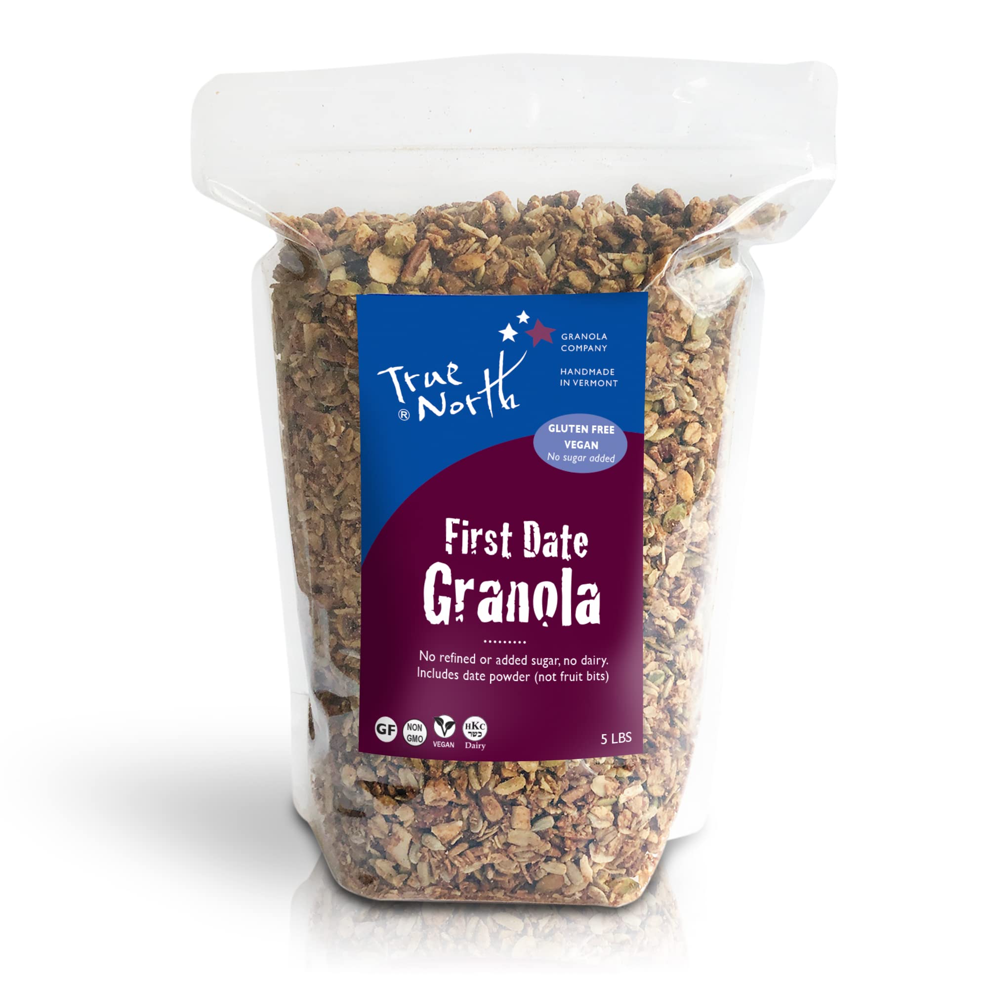 True North Granola - First Date Granola, Maple Pecan, Rich in Protein, Low Sugar, Gluten Free, Vegan, Non-GMO, Bulk Bag, 5 lb.