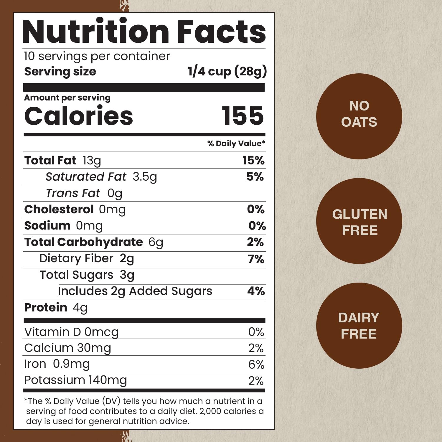 Paleonola Vanilla Bean Grain Free Granola, 10 Oz Resealable Bag (Pack of 1) - Grainless Paleo Granola Blended with Nuts, Seed & Vanilla Bean - Gluten & Dairy Free, Non-GMO, Low Carb Protein Granola