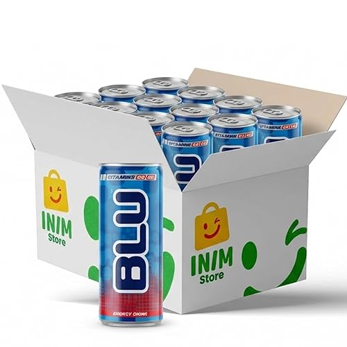 BLU Classic Energy Drink, 12 Pack Slim Cans, 8.4 fl oz (250 mL) Each, Bundle by INIM Store