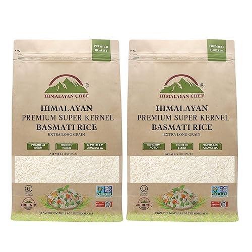 Himalayan chef White Basmati Rice 2 lbs (Pack of 2)