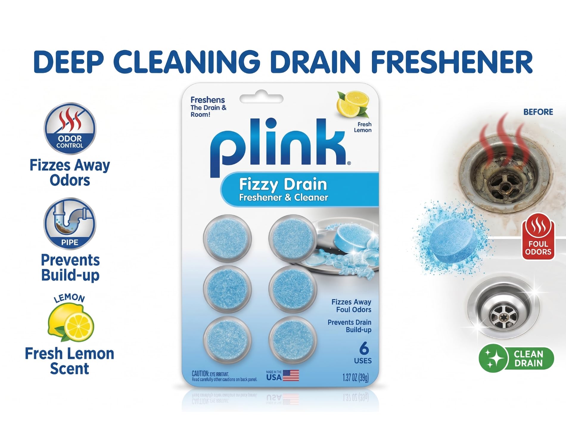 Summit Brands Plink Tablet Drain Freshener and Cleaner 6 oz.12
