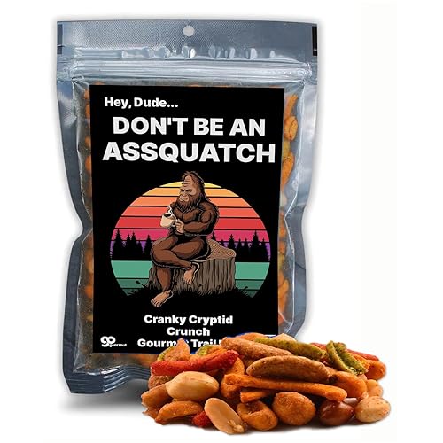 Dont Be An Assquatch Trail Mix for Men Stocking Stuffers for Teen Son Cryptid Bigfoot Monster Sasquatch Lovers Fun Adult Easter Basket Gourmet Snack
