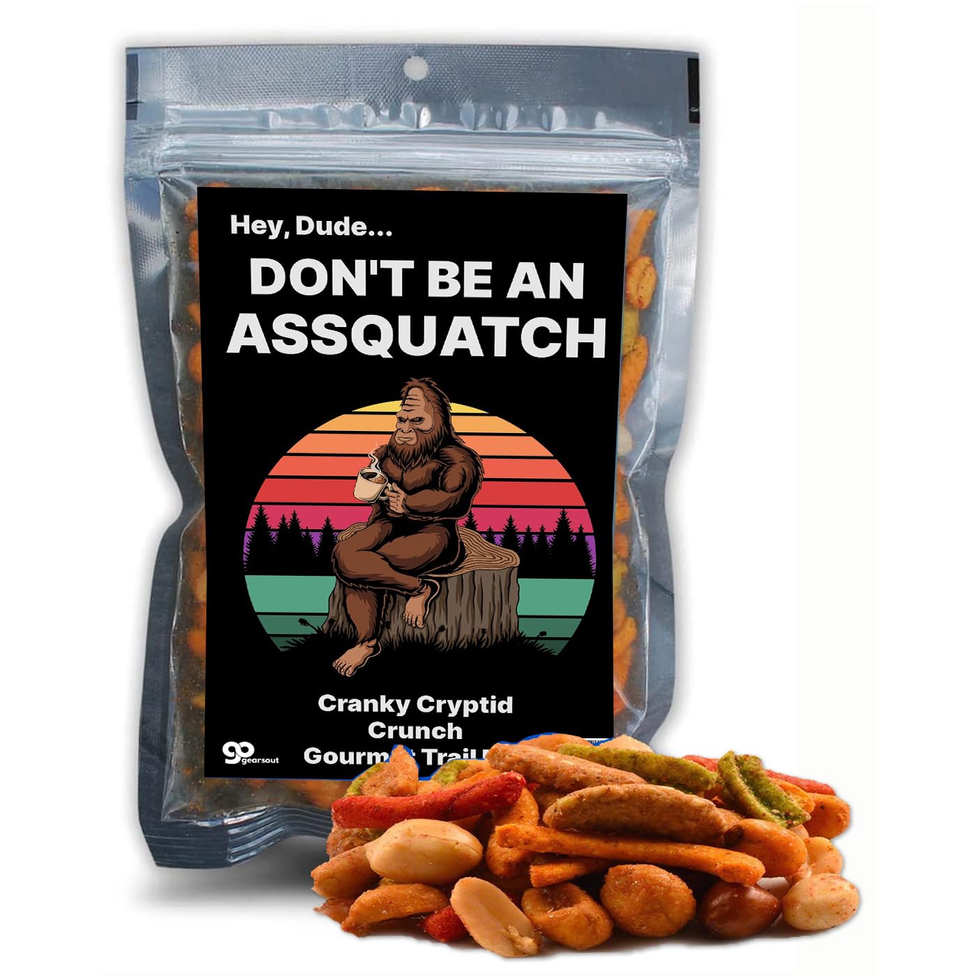 Dont Be An Assquatch Trail Mix for Men Stocking Stuffers for Teen Son Cryptid Bigfoot Monster Sasquatch Lovers Fun Adult Easter Basket Gourmet Snack