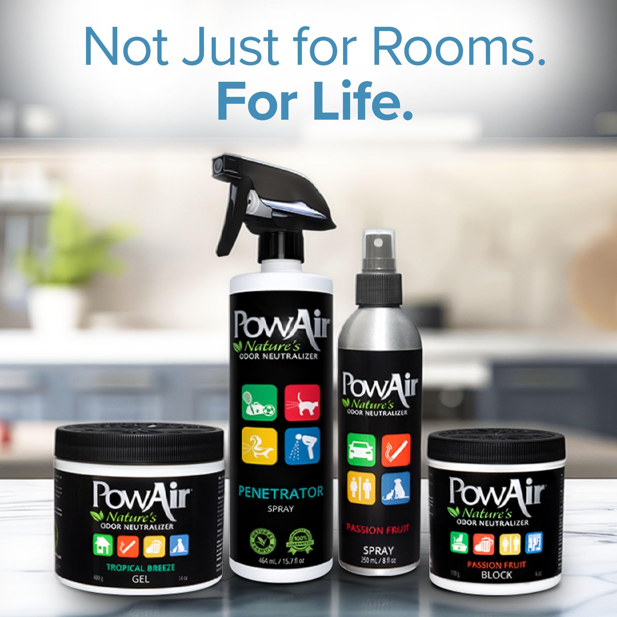 PowAir Tropical Breeze Odor Neutralizer Penetrator Spray, 16oz