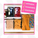 2 Pound Bulk Unwrapped Candy - Assorted Bulk Unrolled in 48 FL OZ Gift Ready Square Jar