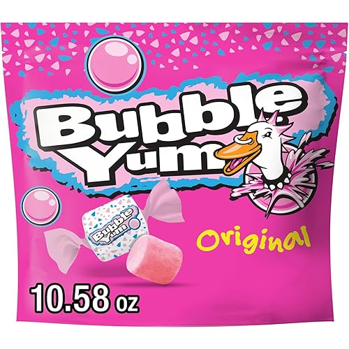 BUBBLE YUM Original Flavored Chewy, Bubble Gum Bag, 10.58 oz