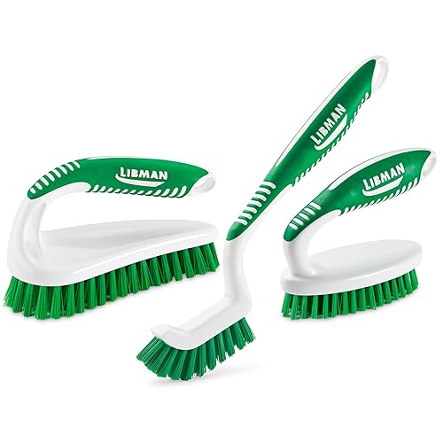 Libman Scrub Brush Kit | Cleaning Brush | Tile & Grout Brush | Small Scrub Brush | Power Scrub Brush | Carpet Brush | Bathroom Scrubber | Boot