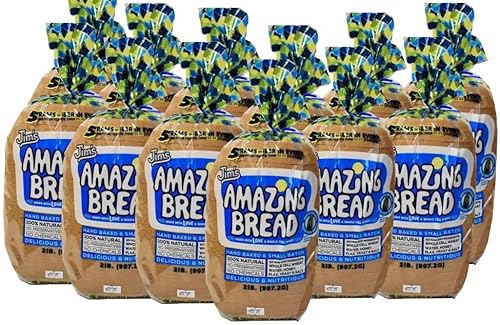 Jim's Amazing Bread/Sliced Whole Wheat Bread 2lb / Gluten Inactive Whole Cell Wheat / 5 Grams of Fiber/ 6 All-Natural Ingredients/Delicious