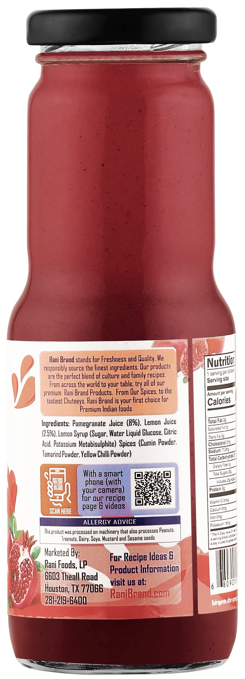 Rani Pomegranate Juice 6.7 fl oz (200 ml) Glass Bottle, Pack of 6 ~ Indian Fruit Beverage | Vegan | Gluten Free | NON-GMO | Indian Origin