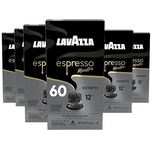Lavazza Lavazza Ristretto Noble Dark Roast Coffee Capsules Compatible with Nespresso Original Machines, Ristretto, 10 Count (Pack of 6)