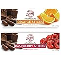 Sweet Candy Company Milk Chocolate Fruit Flavored Sticks - Gourmet Chocolate Covered Sticks, Orange and Raspberry, Gift Idea for Holidays, Gluten