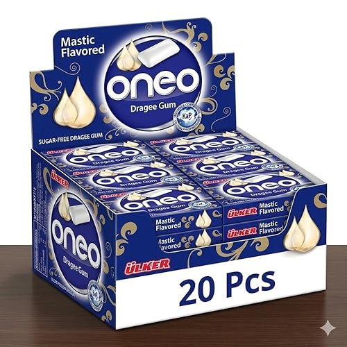 Ceres Gourmet Sugar Free Mastic Flavored Chewing Gum with Xylitol, Firm Texture Mint Gum Inspired by Mastic Gum Flavor, Bulk Chewing Gum, 20 Boxes (20