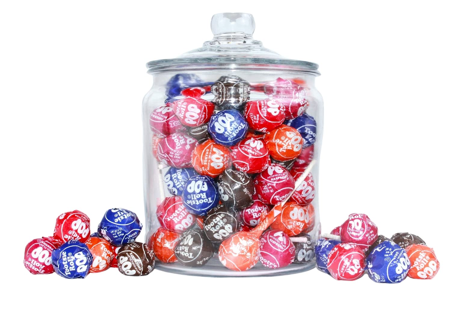 Assorted Fruit Flavored Tootsie Roll Pops- America's Favorite LolliPop with Chocolately Center- Classic, Bulk Sizes, Variety Pack (1 Pound)