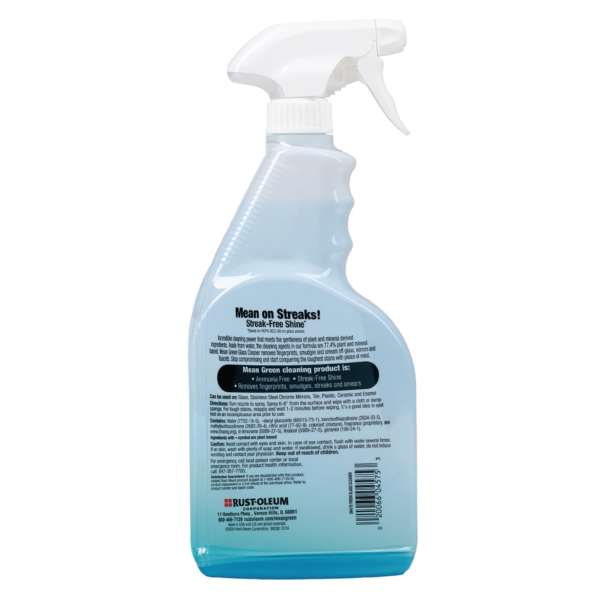 Mean Green Glass Cleaner Spray, Fresh Scent, 24 oz - Streak-Free Shine, Ammonia-Free, Windows, Mirrors, Glass & Chrome Surfaces