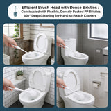 Enjamyo 25 Pcs Toilet Brushes, 14.2 Inch Heavy Duty Toilets Scrubber Brush, Long Plastic Handled Cleaning Scrubber, Toilet Bowl Brush for Home
