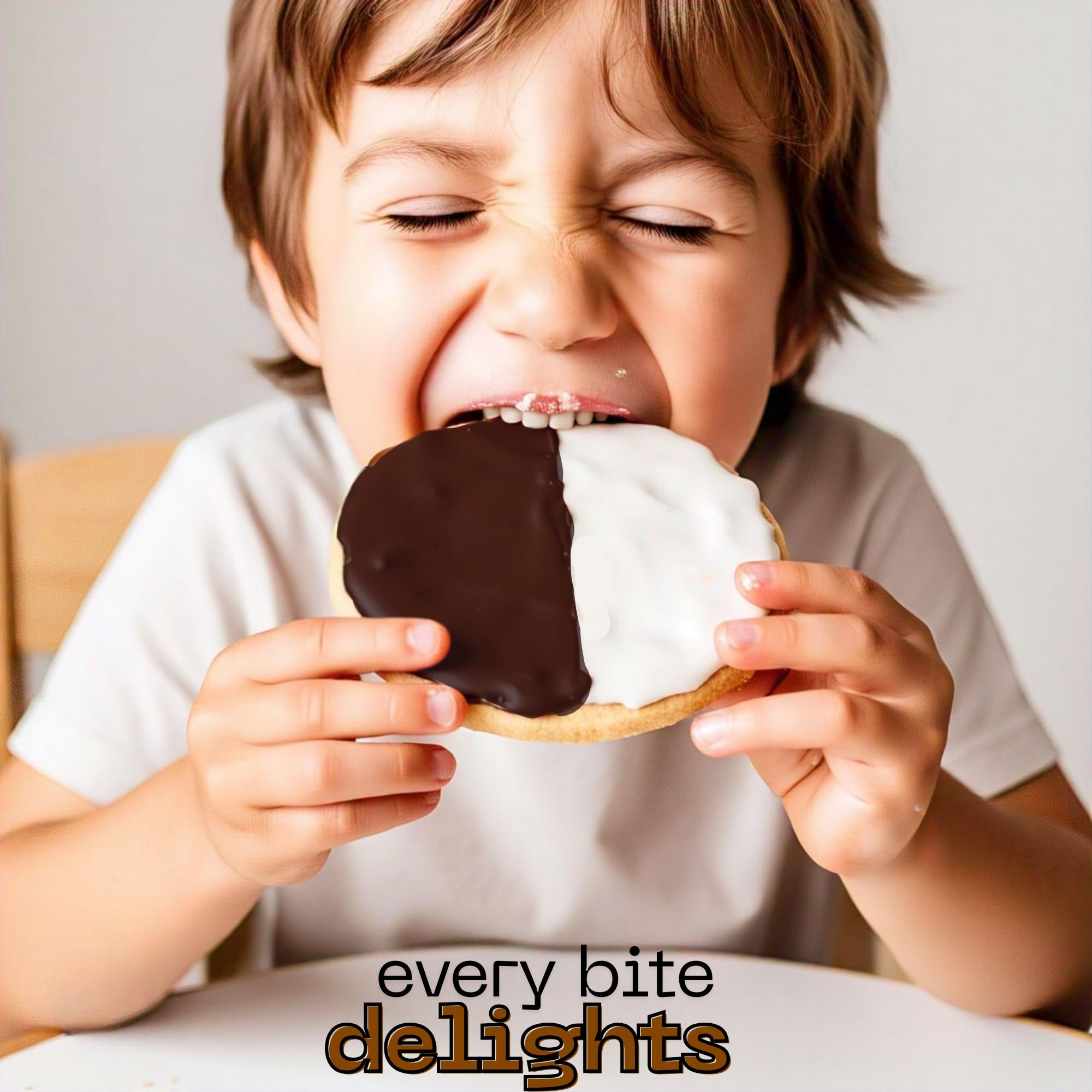 Black and White Cookies | 20 Gourmet Cookies Individually Wrapped | NY Style Black & White Cookies | Easter Food Gift Baskets | Snack Cakes | Kosher