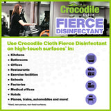 Crocodile Cloth Fierce Disinfectant Wipes - 80 Count 15" x 10" Multi-Surface Disinfecting Cleaning Cloths For Kitchens, Bathrooms, Offices & Schools