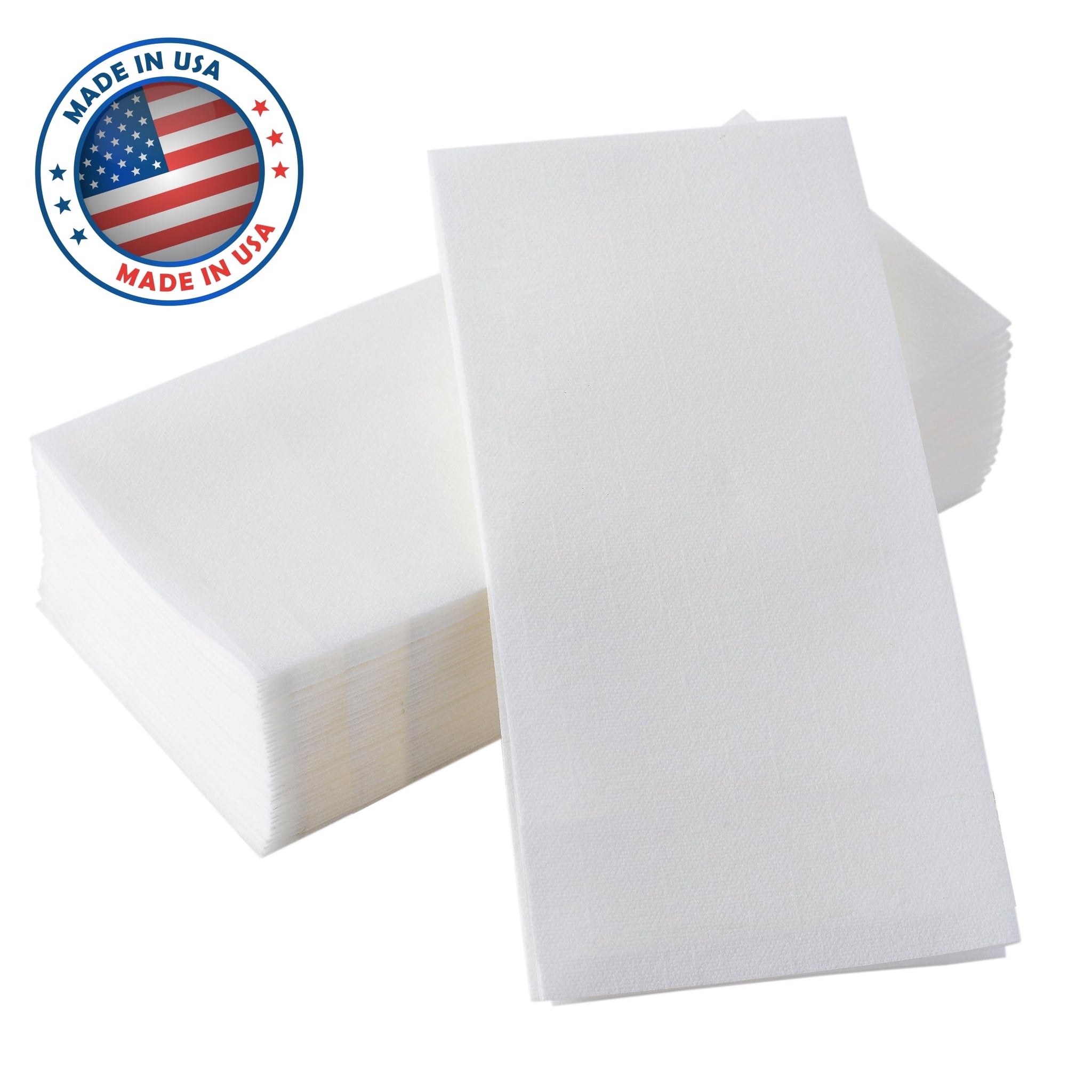 BloominGoods Disposable Bathroom Paper Napkins | 300-Pack 8" x 17" Single-Use Linen-Feel Guest Towels, Made In USA | Cloth-Like Hand Tissue Paper