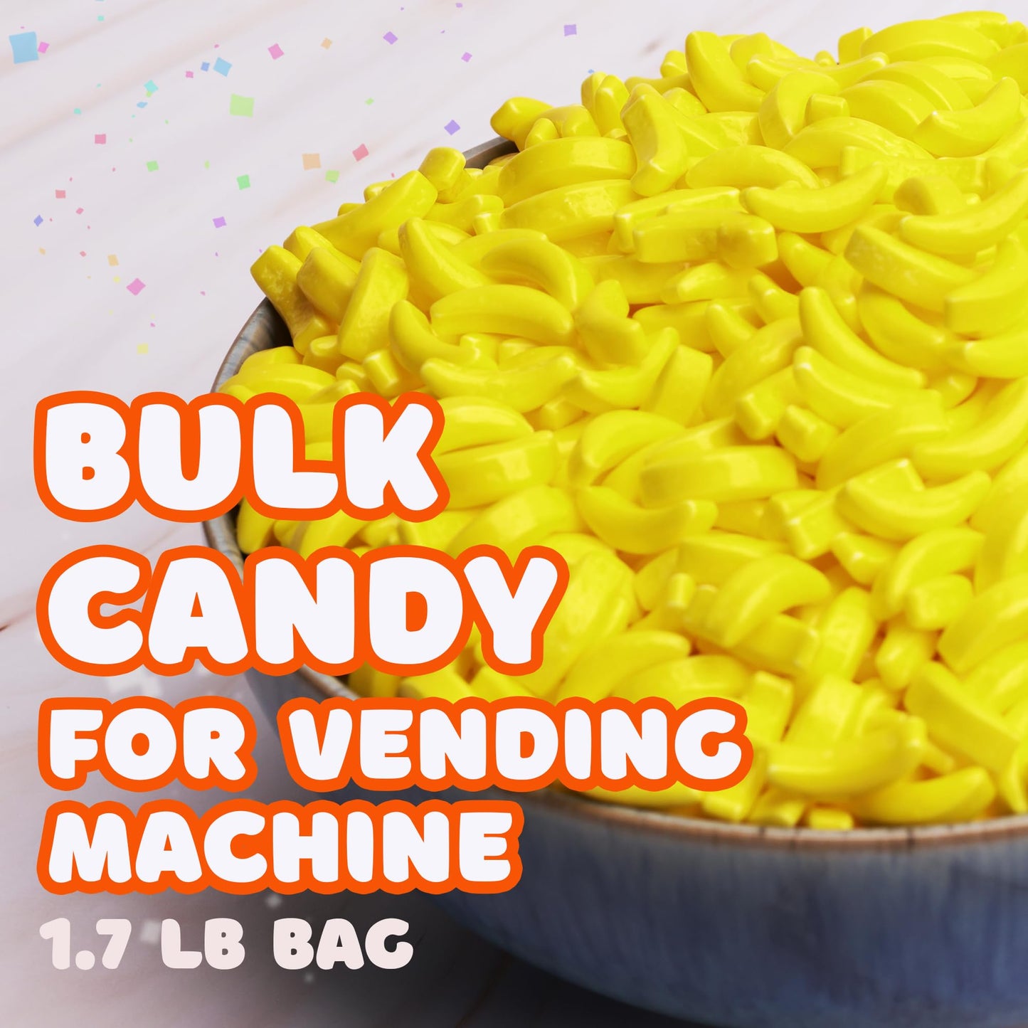Bananas Runts Candy - about 1200 psc 1.7 LB Hard Candy Bulk Gumball Machine Refills - Banana Candies for Cake Decorations Goody Bags Party Favors