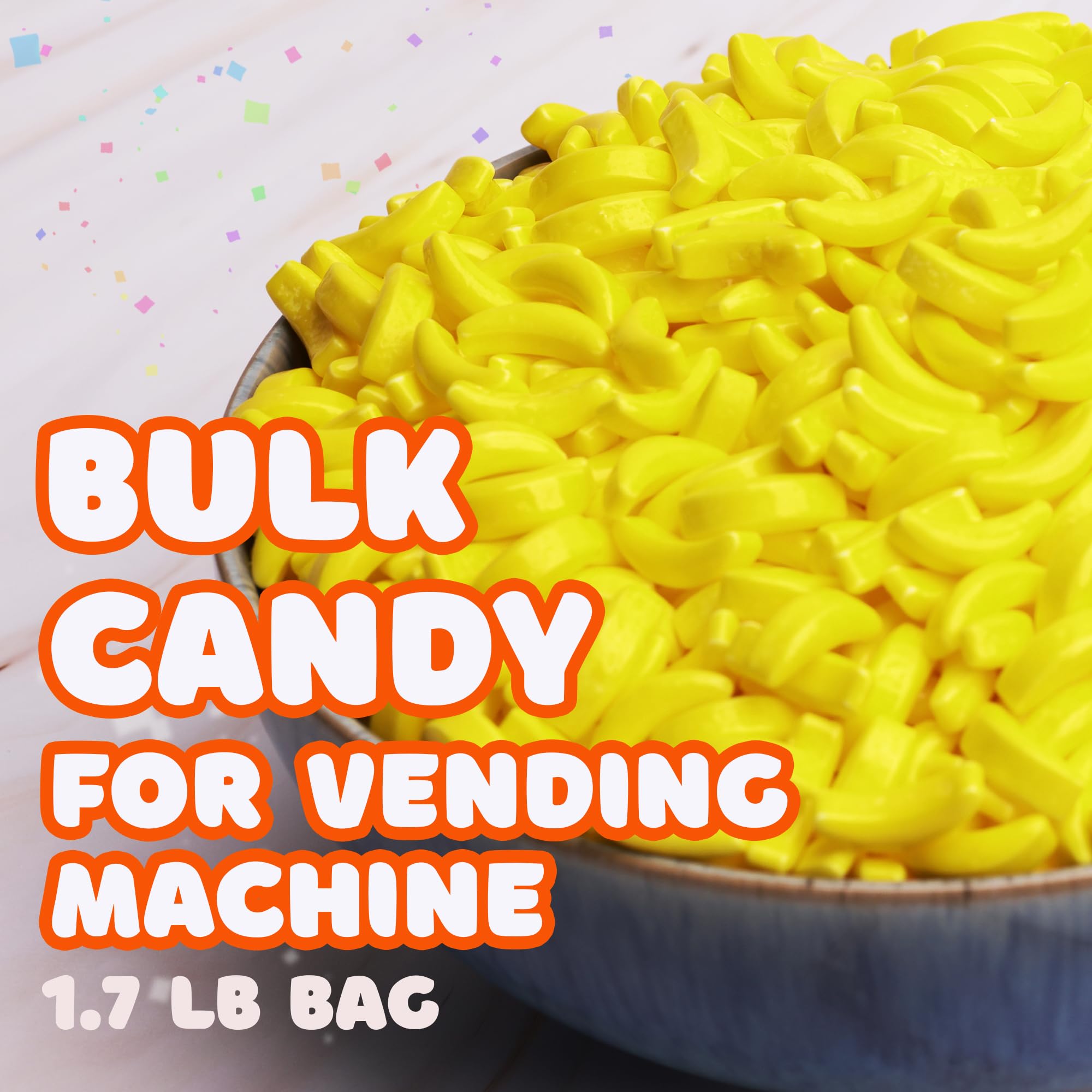 Bananas Runts Candy - about 1200 psc 1.7 LB Hard Candy Bulk Gumball Machine Refills - Banana Candies for Cake Decorations Goody Bags Party Favors