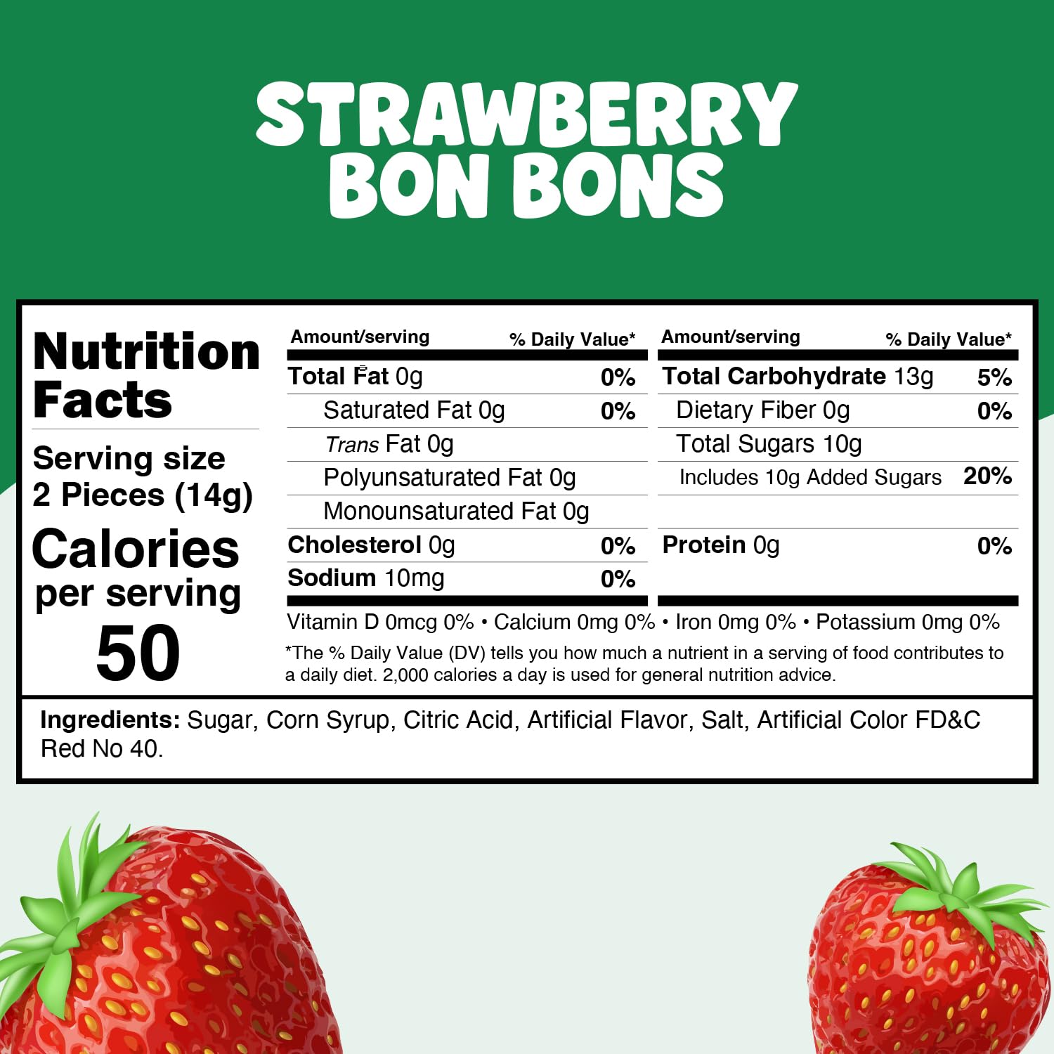 Strawberry Filled Hard Candy Bon Bons 2 lbs Bulk Pack - Individually Wrapped Christmas Fruit-Filled Candy, Classic Strawberry Hard Candy for Holiday