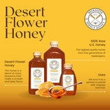 Beekeeper Direct Raw Unfiltered Honey - Real Raw Desert Flower Honey - All Natural Non-GMO Pure Gourmet Honey - Local California Sonora Desert Blossom