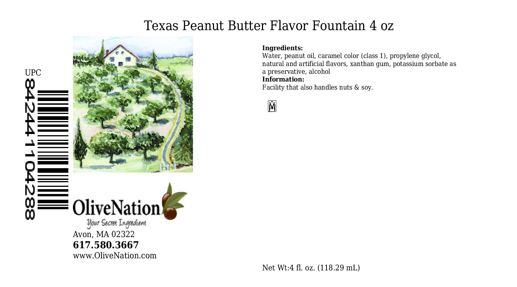 OliveNation Texas Peanut Butter Flavor Fountain, Low Calorie Peanut Butter Flavoring for Beverages & Baking, Kosher, Gluten Free, Sugar-Free - 4