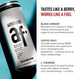 AUTOFOCUS Functional Energy Drink - Natural Focus Drink with Coffee Fruit & L-Theanine - Clean Caffeine Brain Booster - No Added Sugar. Productivity