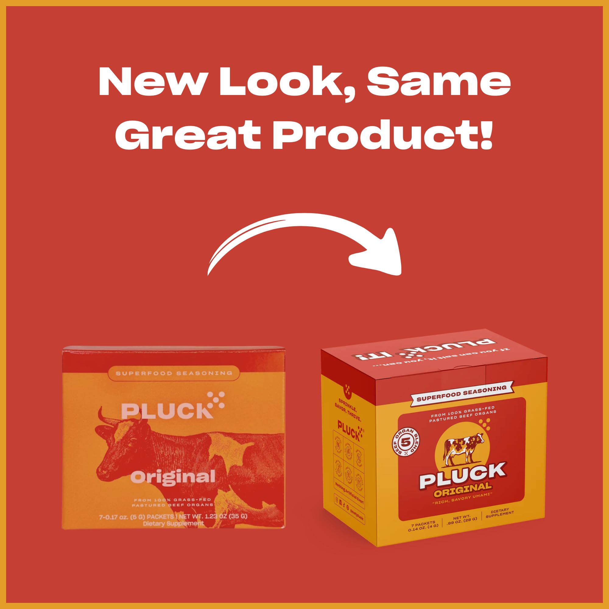 Pluck Original Organ Meat Blend Seasoning Travel Pack | From Grass-Fed & Grass-Finished Pastured Beef Organs with Redmond Real Sea Salt | As Seen on